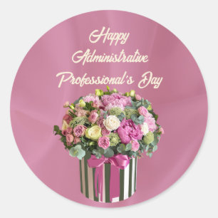 Pegatina Redonda Feliz Día del Profesional Administrativo 2025