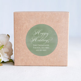 Pegatina Redonda Feliz Día Internacional de la Caligrafía Verde