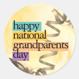 Pegatina Redonda feliz día nacional de los abuelos