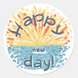 Pegatina Redonda ¡Feliz Día Nuevo!