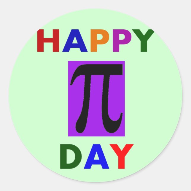 PEGATINA REDONDA FELIZ DÍA PI (Anverso)