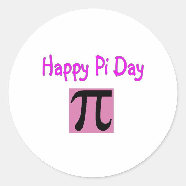 Pegatina Redonda Feliz Día Pi (Anverso)