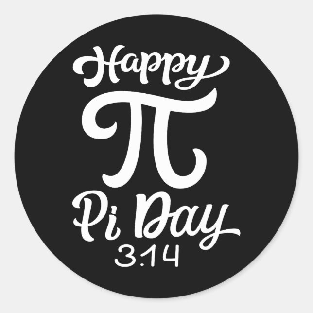 Pegatina Redonda Feliz Día Pi 3.14 matemáticas (Anverso)
