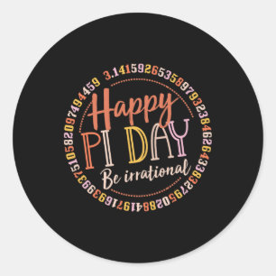 Pegatina Redonda Feliz Día Pi Gracioso Math Lover Teacher 3.14 Pi N