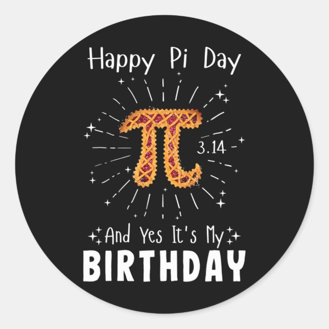 Pegatina Redonda Feliz Día Pi Tee Math Geek Cumpleaños Guay Nerth M (Anverso)