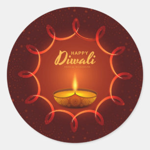 Pegatina Redonda Feliz Diwali
