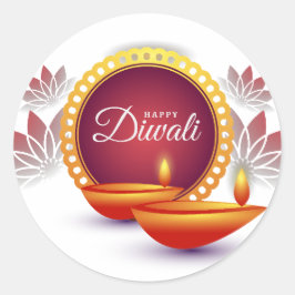 Pegatina Redonda Feliz Diwali