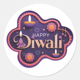 Pegatina Redonda Feliz Diwali