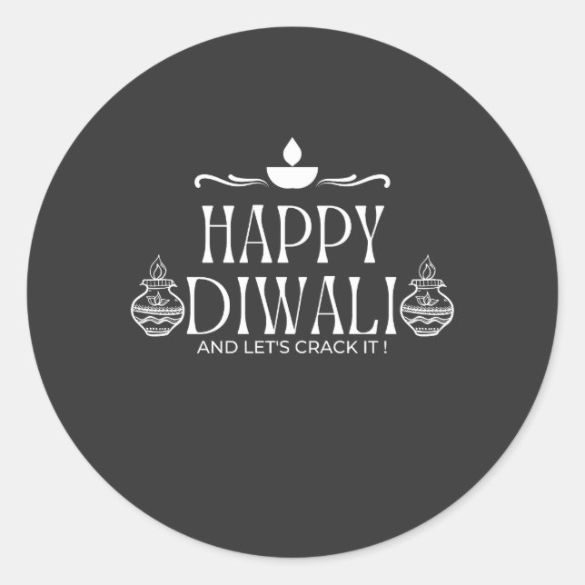 Pegatina Redonda Feliz Diwali | Crack it 2024 (Anverso)