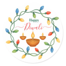 Feliz Diwali Lights and Diyas Design