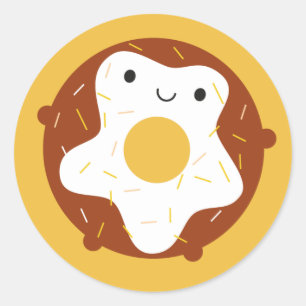 Pegatina Redonda Feliz donut