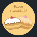 Pegatina Redonda Feliz dulce Hanukkah<br><div class="desc">Hanukkah - Feliz Hanukkah Original & Creativo Diseño de Regalos Personalizados. Puede agregar o eliminar texto,  cambiar el tipo de letra del texto,  el tamaño,  la alineación y los colores.</div>