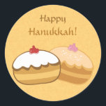 Pegatina Redonda Feliz dulce Hanukkah<br><div class="desc">Hanukkah - Feliz Hanukkah Original & Creativo Diseño de Regalos Personalizados. Puede agregar o eliminar texto,  cambiar el tipo de letra del texto,  el tamaño,  la alineación y los colores.</div>