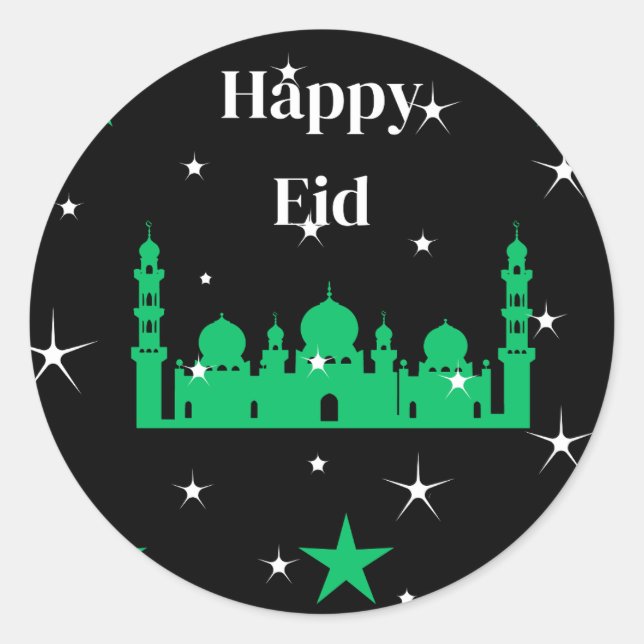 Pegatina Redonda Feliz Eid (Anverso)