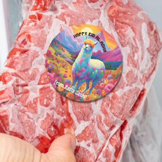 Pegatina Redonda Feliz Eid al Adha personalizado (Subido por el creador)