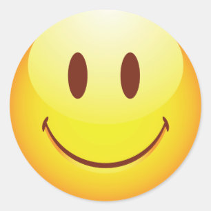 Pegatina Redonda Feliz Emotión