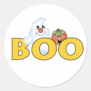 Pegatina Redonda Feliz fantasma Boo