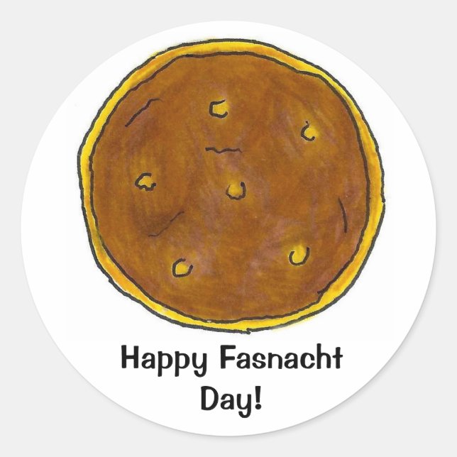 Pegatina Redonda Feliz Fasnacht Fastnacht Day PA Dutch Donut (Anverso)