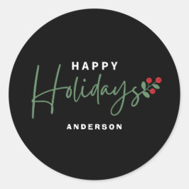 Pegatina Redonda Feliz feriado