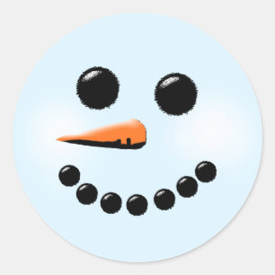Pegatina Redonda Feliz feriado de Snowman