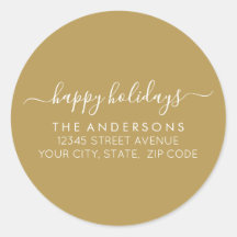 Feliz feriado Navidades Dirección de oro clásica