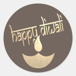 Pegatina Redonda Feliz Festival Diwali de la Luz