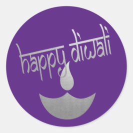 Pegatina Redonda Feliz Festival Diwali de la Luz