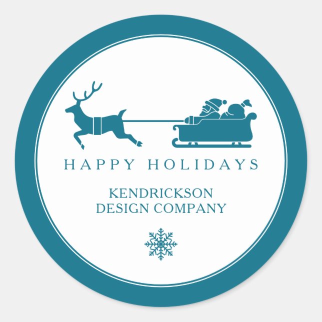 PEGATINA REDONDA FELIZ FESTIVIDAD SANTA CLAUS (Anverso)