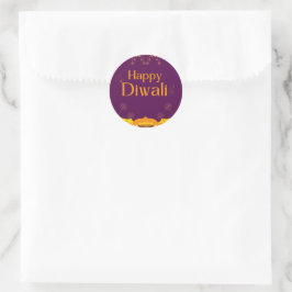 Pegatina Redonda Feliz fiesta de Diwali