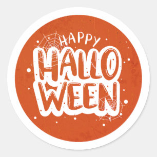 Pegatina Redonda Feliz Fiesta de Halloween - Disfraz de Halloween