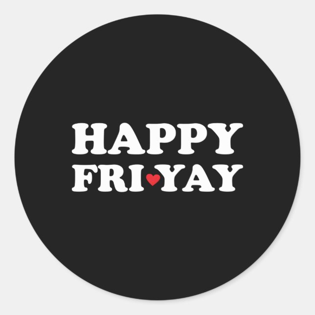 Pegatina Redonda Feliz Fiesta De Viernes De Viernes De Cita De Vier (Anverso)