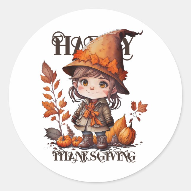 PEGATINA REDONDA ¡FELIZ GRACIAS! (Anverso)