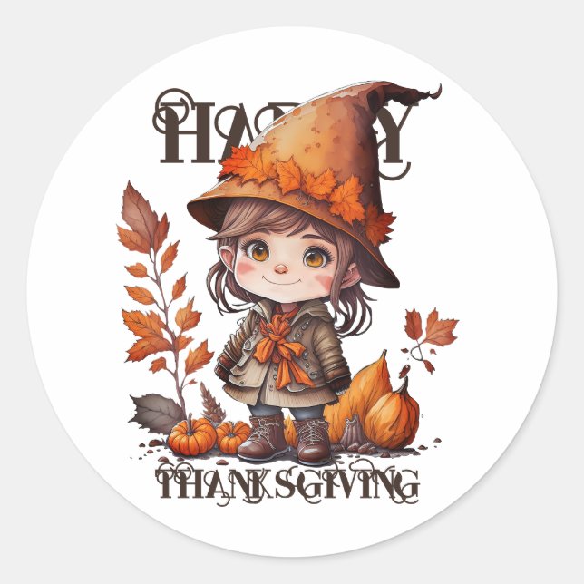 PEGATINA REDONDA ¡FELIZ GRACIAS! (Anverso)