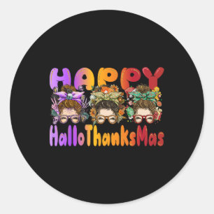 Pegatina Redonda Feliz HalloGraciasMas