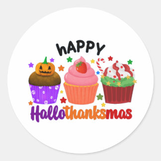 Pegatina Redonda feliz hallothanksmas