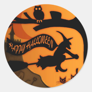 Pegatina Redonda Feliz Halloween