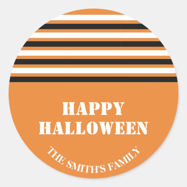 Pegatina Redonda Feliz Halloween (Anverso)