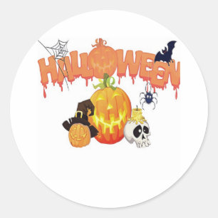 Pegatina Redonda Feliz Halloween