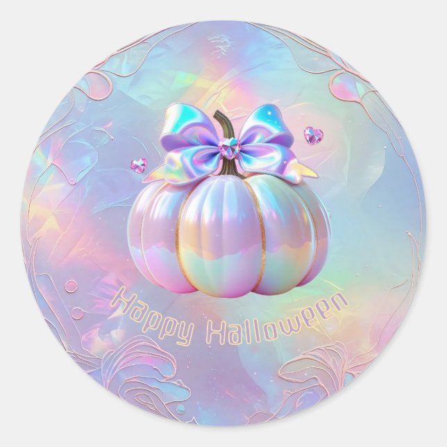 Pegatina Redonda Feliz Halloween (Anverso)