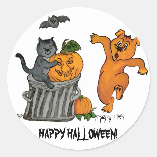 Pegatina Redonda ¡Feliz Halloween! 5 (Anverso)