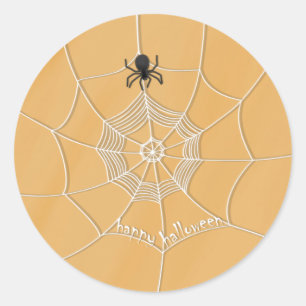 Pegatina Redonda Feliz Halloween Cute Spooky Spider Wed