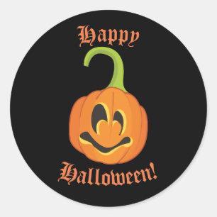 Pegatina Redonda Feliz Halloween Dulce Favor de Regalo de Calabaza