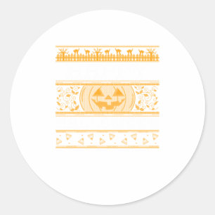 Pegatina Redonda Feliz Halloween Feo ter Design Pumpkins