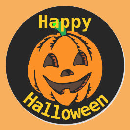 Pegatina Redonda Feliz Halloween Ríe Calabaza 20 Pegatinas