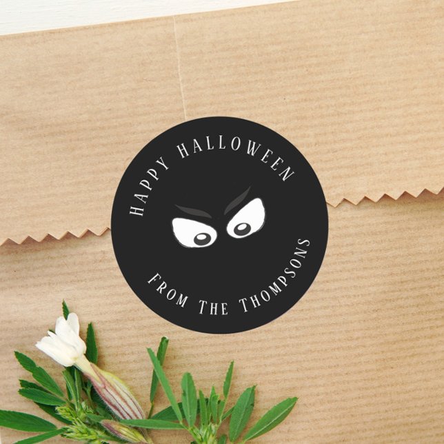 Pegatina Redonda Feliz Halloween Spooky Ghost Cute Oyes Favor (Subido por el creador)