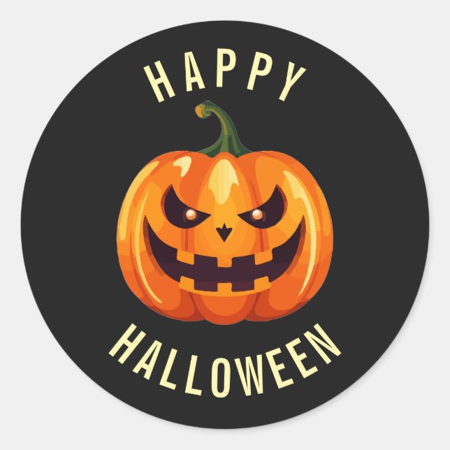 Pegatina Redonda Feliz Halloween Sticker (Anverso)