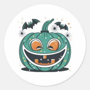 Pegatina Redonda ¡Feliz Halloween! ¡Talla una Calabaza!