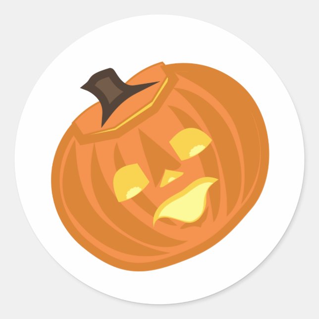 Pegatina Redonda Feliz Halloween temático  (Anverso)