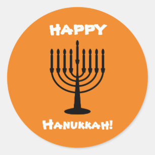 Pegatina Redonda Feliz Hanukkah