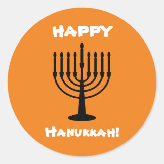 Pegatina Redonda Feliz Hanukkah